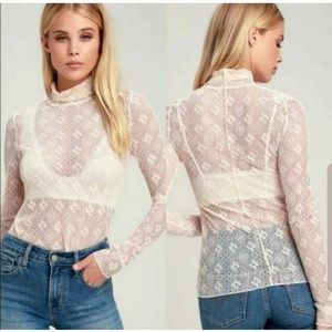 NWT Free People: Lace Turtleneck